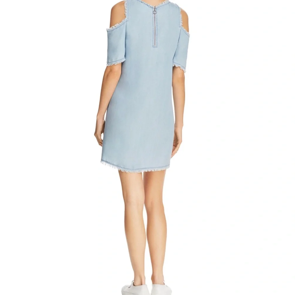 PPLA Cleo Fringed Trim Cold Shoulder Dress, Size Small - Picture 2 of 8